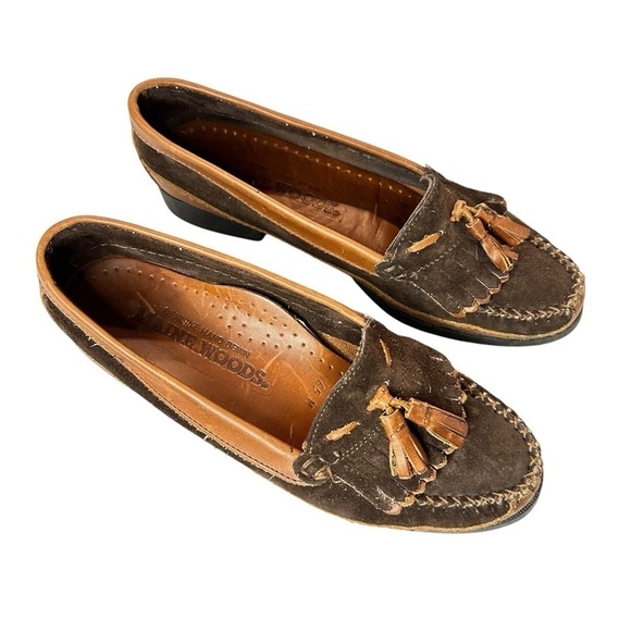Maine Woods Brown Leather Upper Loafers with Tassle‎ Women's Size 7M - Picture 5 of 12